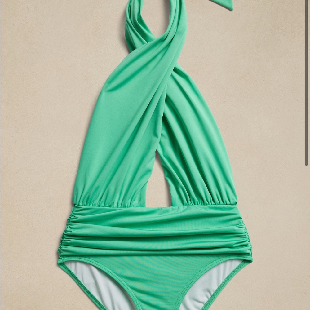 Womens Green Halter Swimsuit